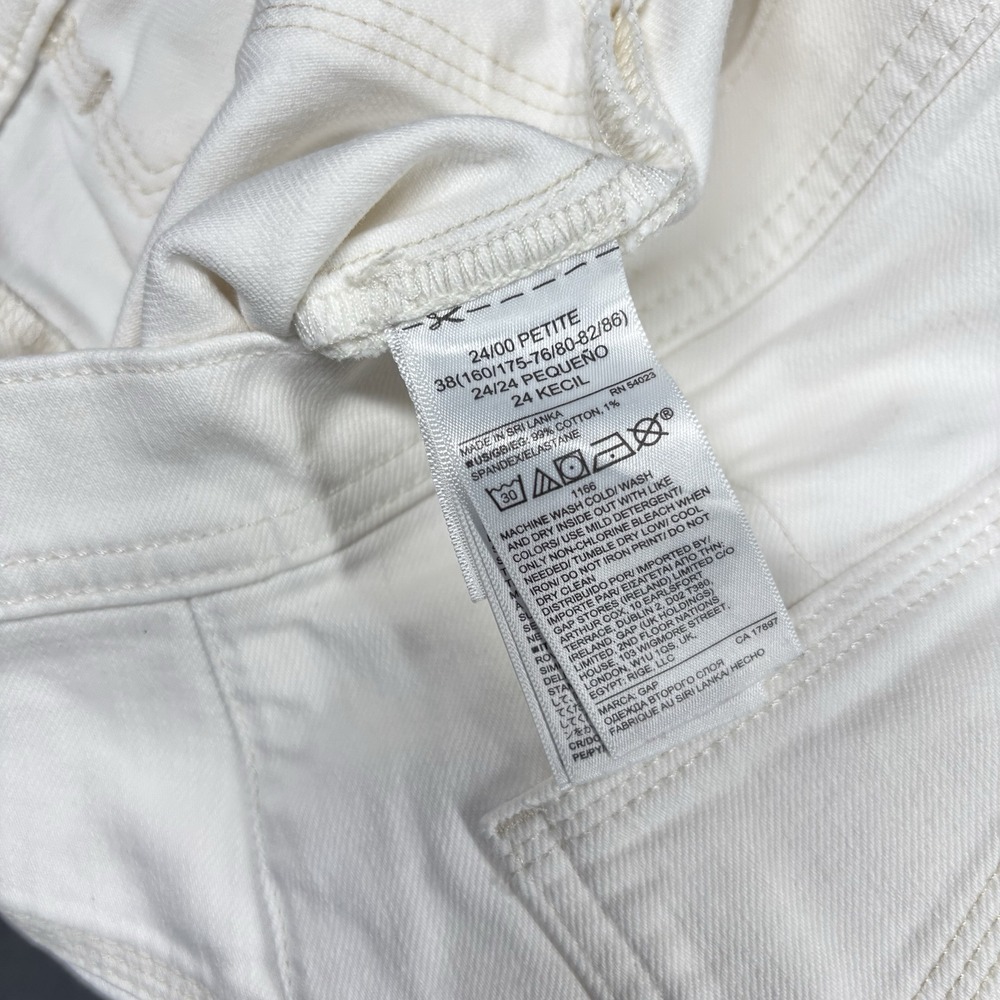 GAP Wide Leg Sky High Cropped Jeans White SAILOR Womens Petite 24/00P Denim - Picture 8 of 11